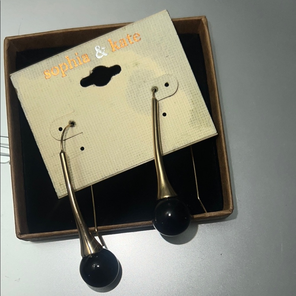 Sophia & Kate Yellow Gold Plated Black Earrings Jewelry drop